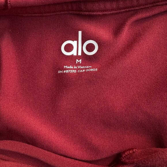 ALO YOGA Alosoft Hooded Runner Top Womens M Medium Cranberry Long Sleeve Hoodie - Picture 7 of 13